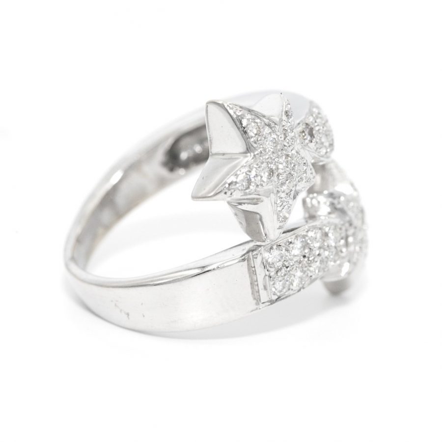 Double Star Estrela Dupla Diamond and White Gold Ring - Image 4