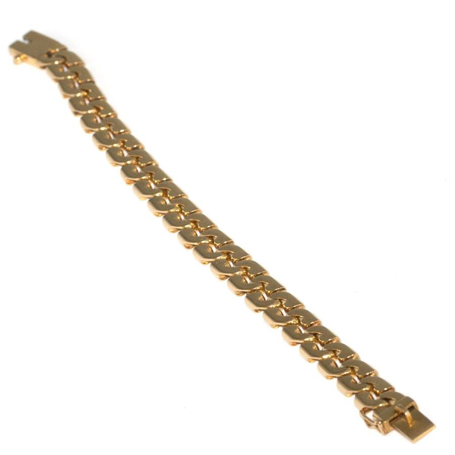 La Pepita Signed Vintage Yellow Gold links Bracelet, Italy - Image 5