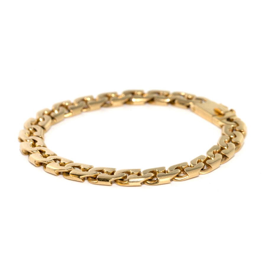 La Pepita Signed Vintage Yellow Gold links Bracelet, Italy