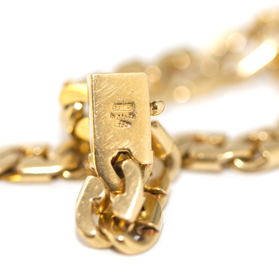 La Pepita Signed Vintage Yellow Gold links Bracelet, Italy - Image 7