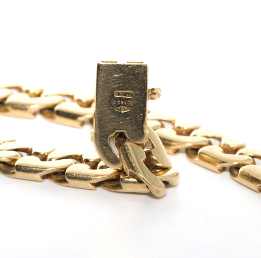La Pepita Signed Vintage Yellow Gold links Bracelet, Italy - Image 8