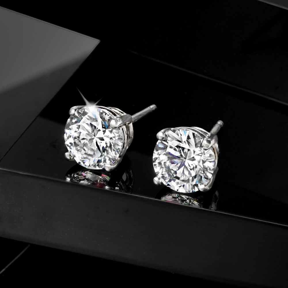 2.25 Ct Round Brilliant cut Lab Grown Diamond colorless D VVS Certified Studs Earrings - Image 2