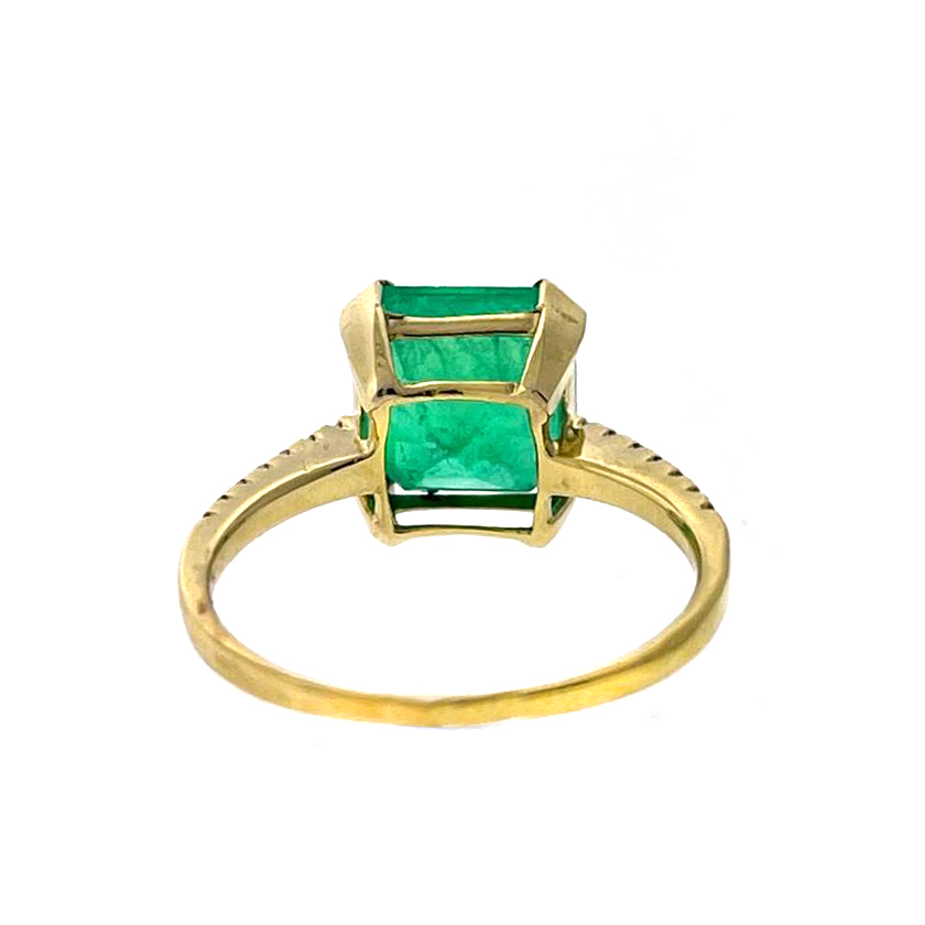 3.83 ct Certified Colombian Emerald Ring 18k White Gold - Image 3