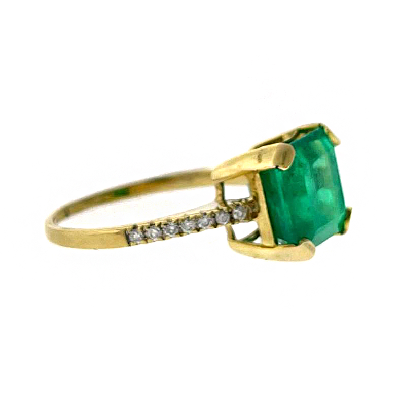 3.83 ct Certified Colombian Emerald Ring 18k White Gold - Image 4