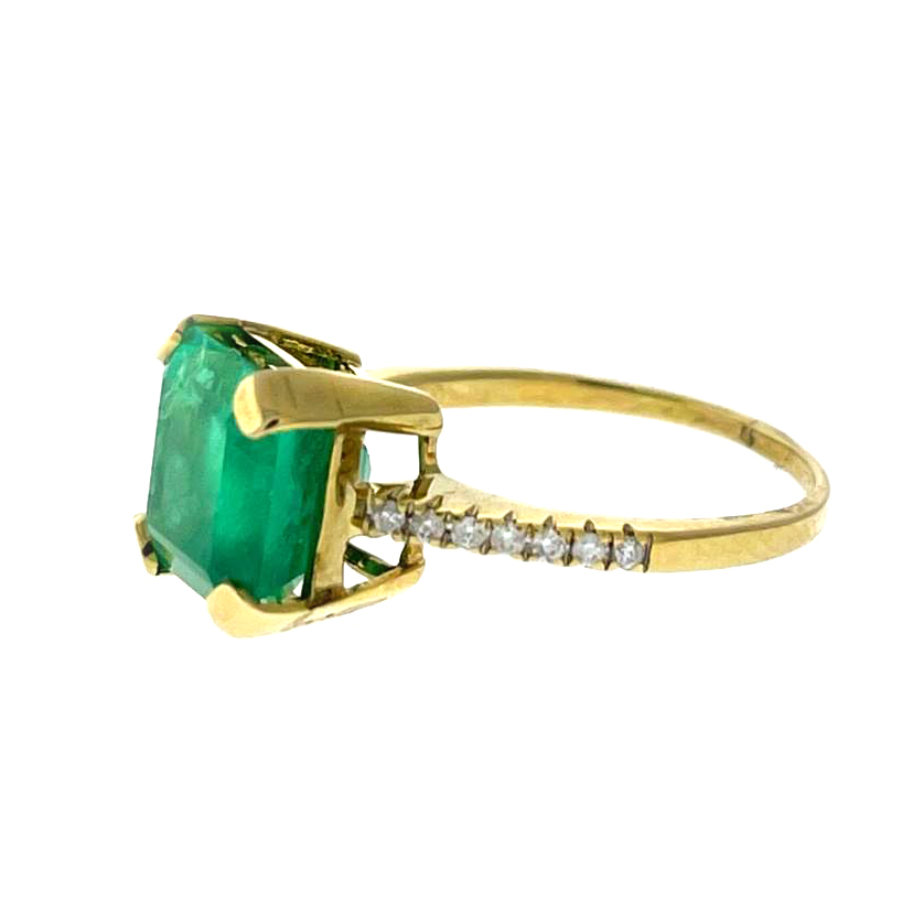 3.83 ct Certified Colombian Emerald Ring 18k White Gold - Image 2