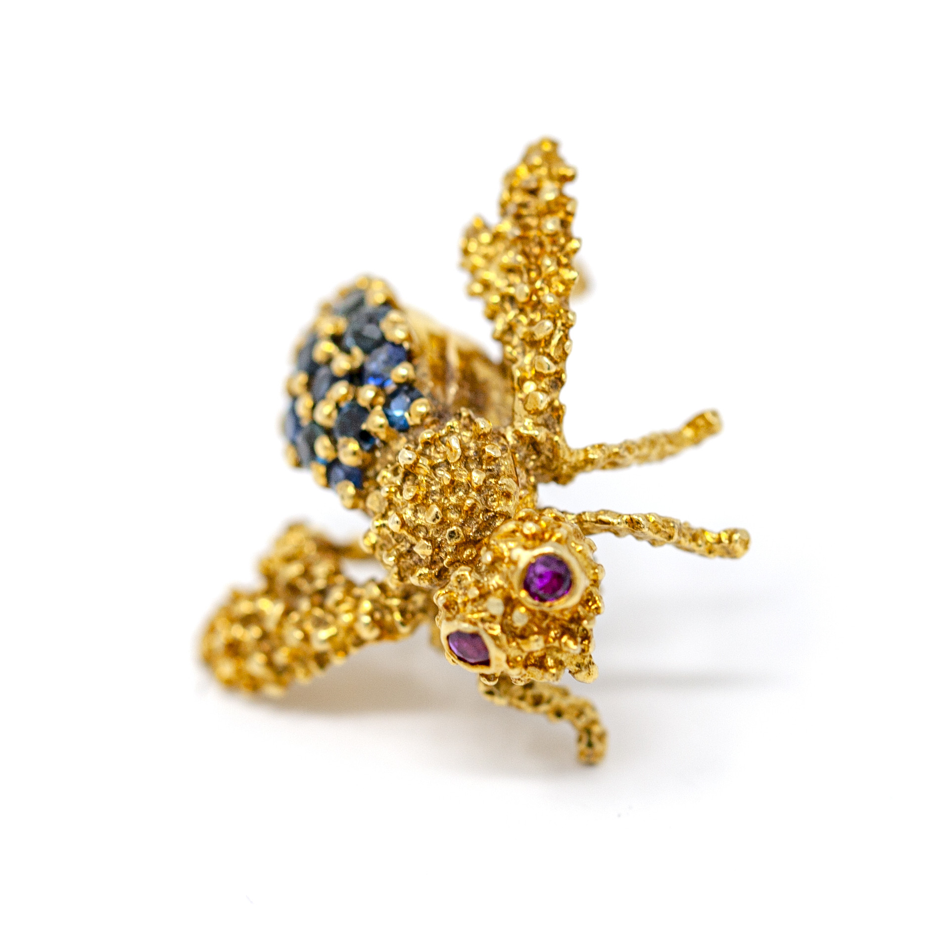 18k Gold Bug Brooch with Sapphires and Rubies - Image 6