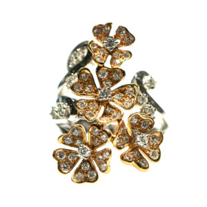 Floral Diamond Ring • 18K Gold • 1.20ct • Size 7.25 • Nature-Inspired Luxury • 11.3g