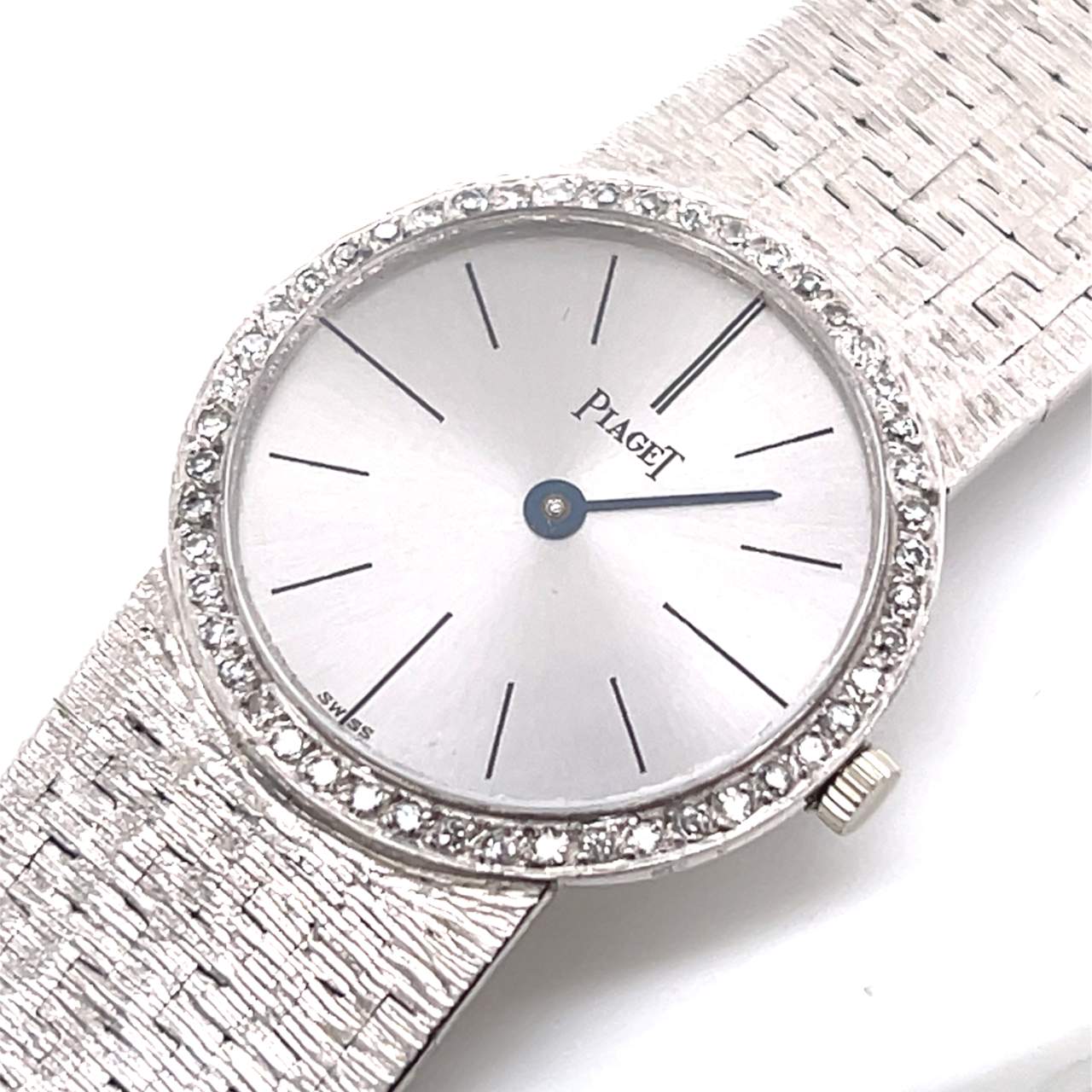 Piaget 18K White Gold Vintage Ladies Diamond Watch