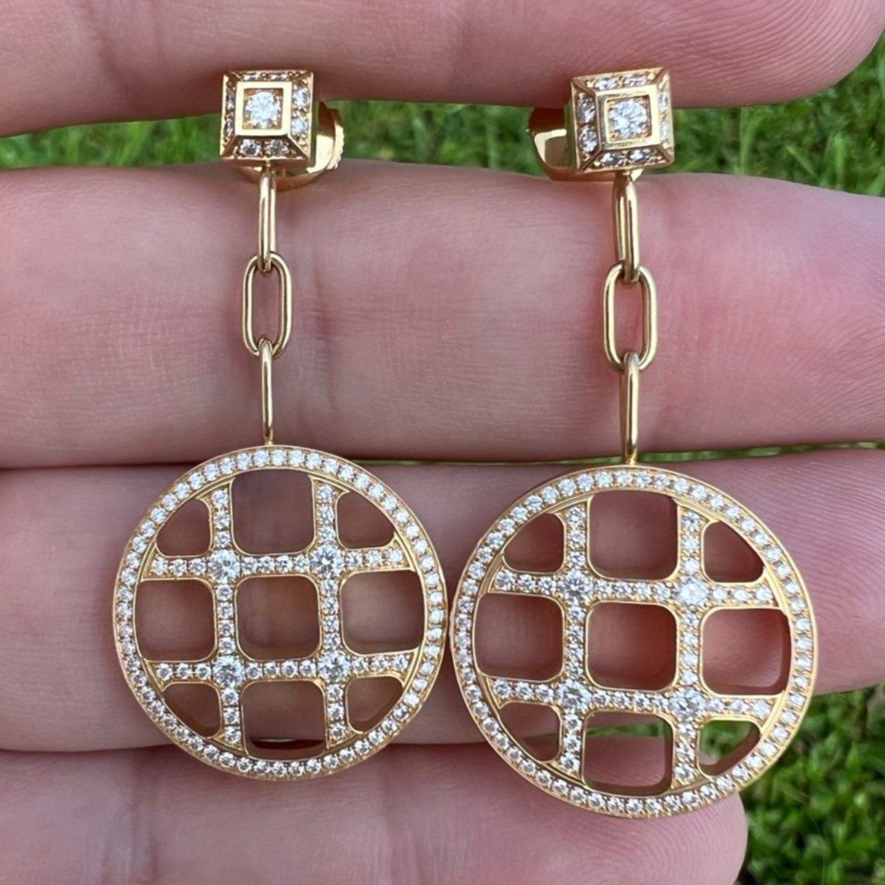 Cartier Pasha 18K Yellow Gold Diamond Earrings - Image 2