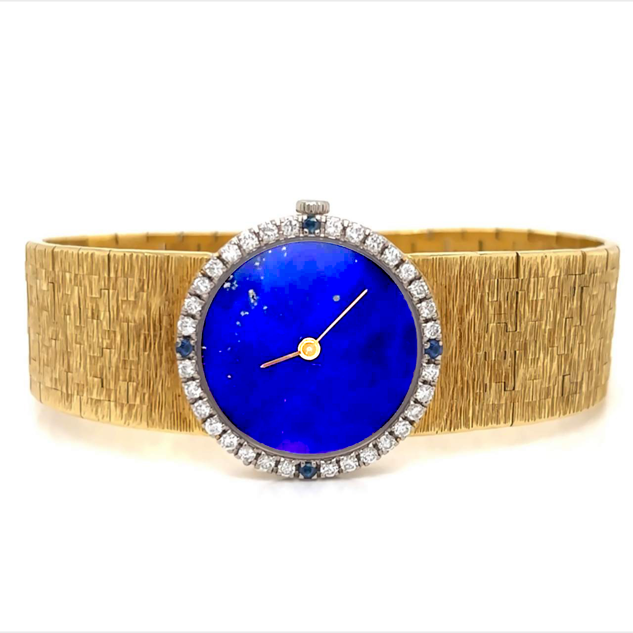 Piaget 18K Yellow Gold Ladies Watch – Lapis Lazuli Dial, Diamond & Sapphire Bezel