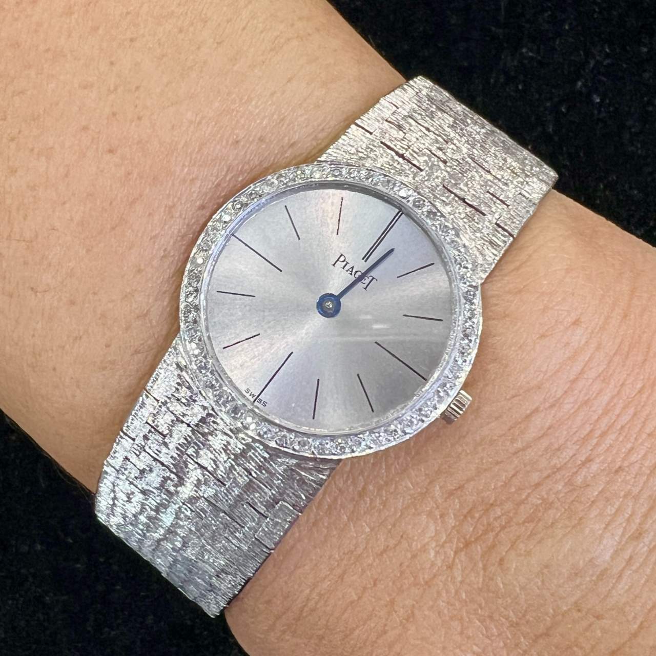 Piaget 18K White Gold Vintage Ladies Diamond Watch - Image 3