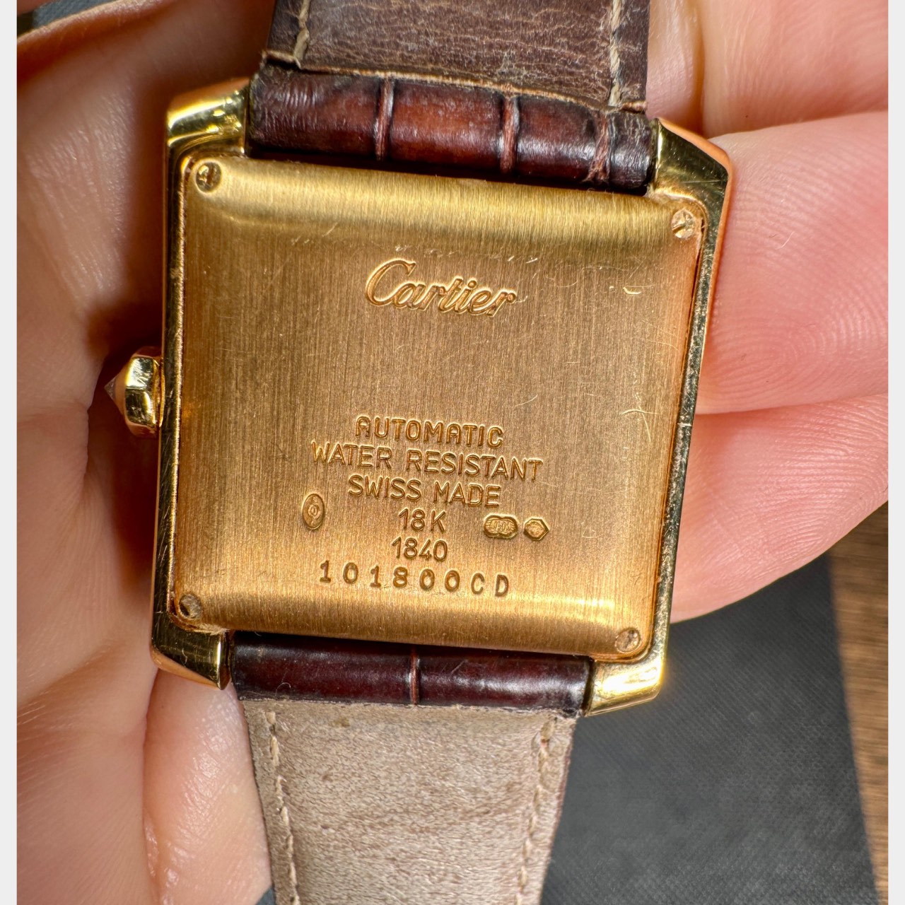 Cartier 18K Yellow Gold Automatic Tank Française w/ Factory Diamond Case - Image 3