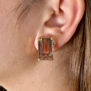 1960’s 18K Yellow Gold Topaz Earrings