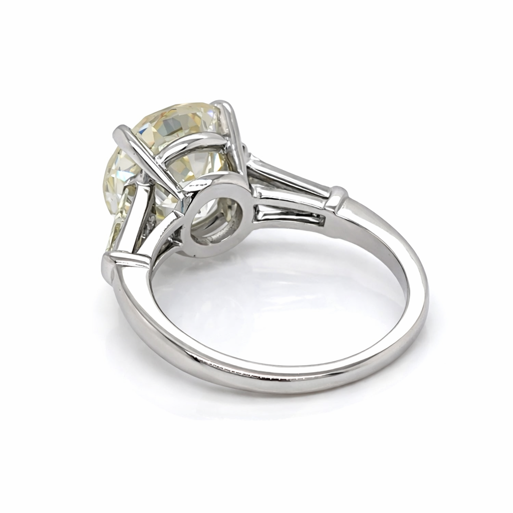 Art Deco Platinum European-Cut Diamond Ring - Image 4