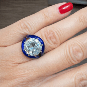 18K Yellow Gold GIA Certified Diamond Ring  6.97 Carats