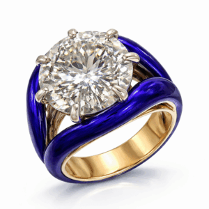 18K Yellow Gold GIA Certified Diamond Ring  6.97 Carats