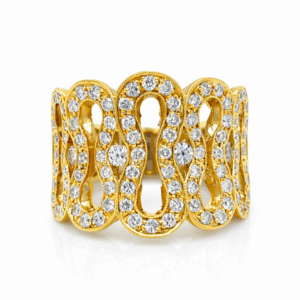 18K Yellow Gold Diamond Statement Ring 1.25 CTW