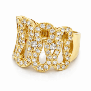 18K Yellow Gold Diamond Statement Ring 1.25 CTW
