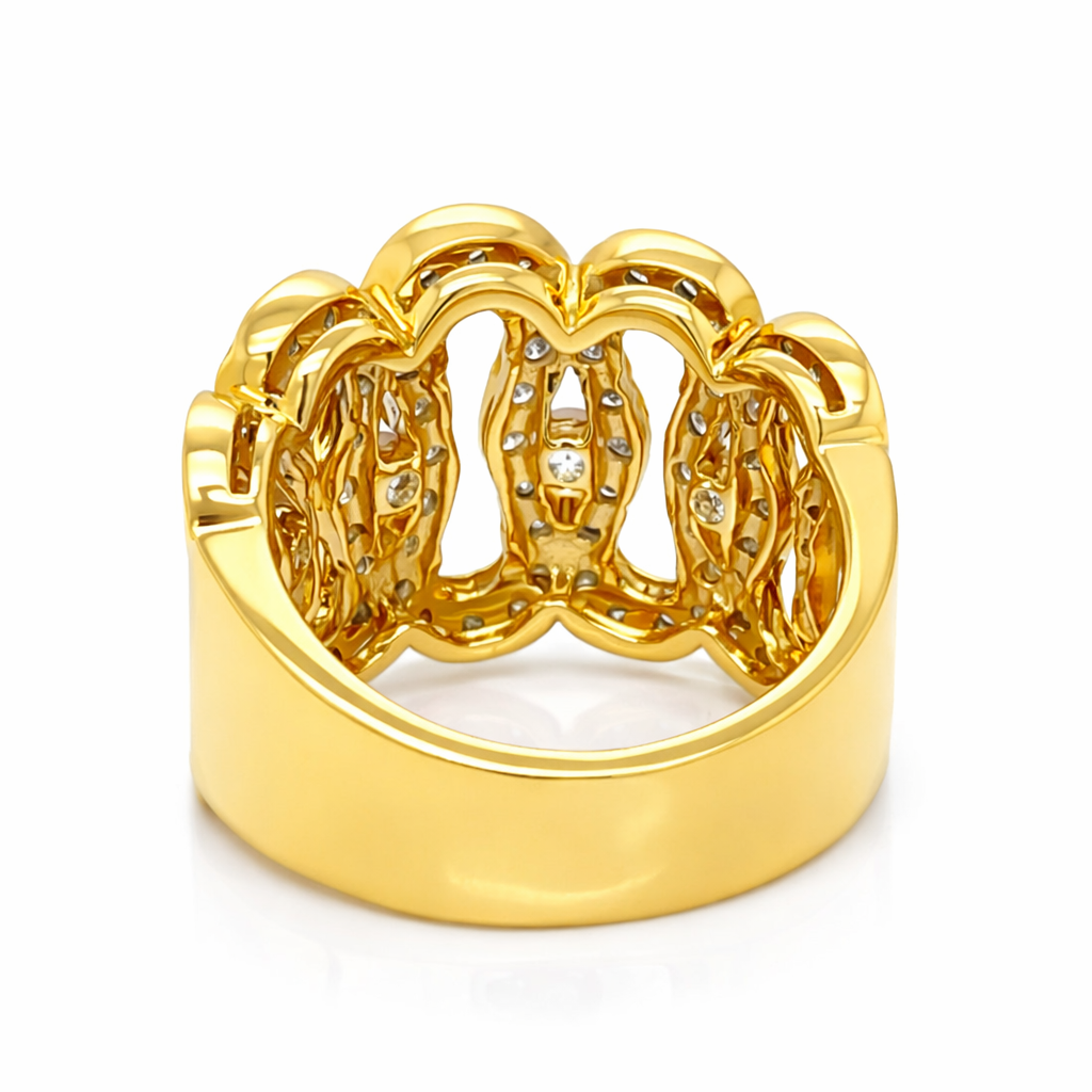 18K Yellow Gold Diamond Statement Ring 1.25 CTW - Image 3