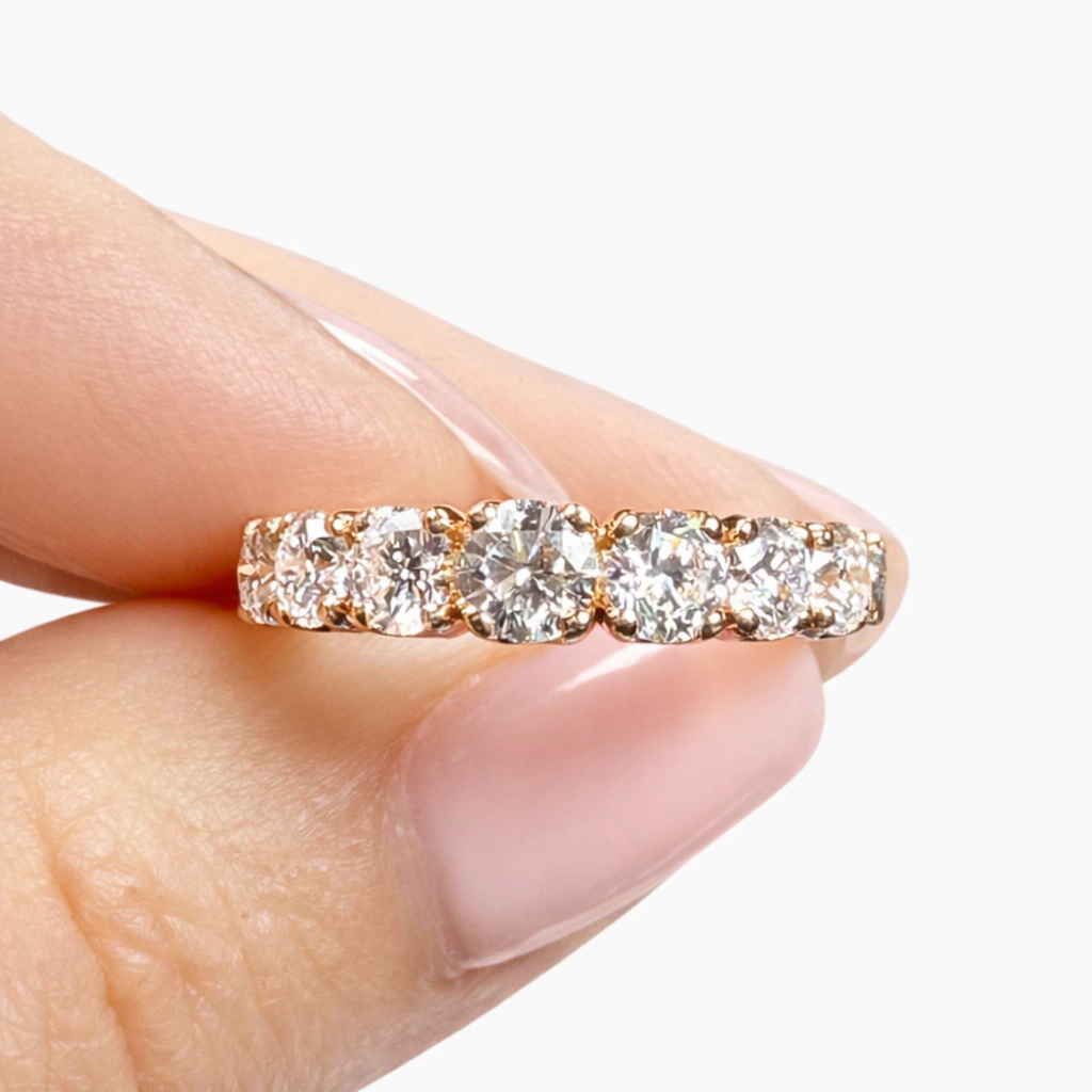 CRIVELLI 18K Rose Gold Diamond Anniversary Ring - Image 3